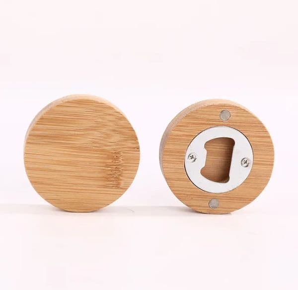 Bamboo Beer Bottle Opener with Magnetic Fridge Magnet for Home Kitchens Bars Parties
