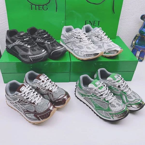 Designer Runner Trainers Orbit Sneakers Womens Casual Dress Shoe Metallic Genuine Leather Mesh Nylon Fabric Sneaker White Black Green L260423