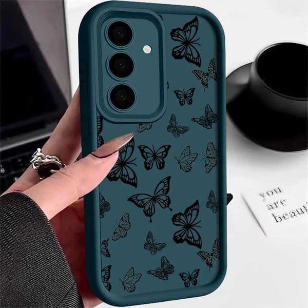 Designer Phone Case For Galaxy S23 S24 Ultra A55 A54 5G A53 A52 A14 A15 A35 S20 FE S21 S22 Ultra Capa Shock resistant Drawing Butterfly Shell M241209