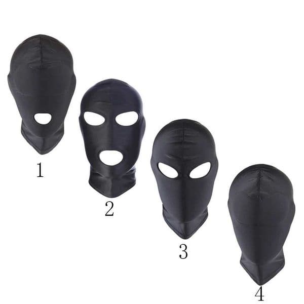3pcsUnisex Breathable Black Full Face Cover Spandex Zentai Costume Mask Hoods black cool man woman face maskXJ241209