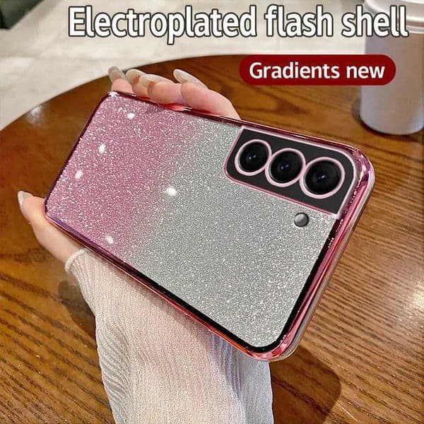 Hot Sale Shiny galvanized silicone phone cases with ultra soft back covers for Galaxy S8 S9 S10 S21 FE S22 S23 Plus and S24 T241209