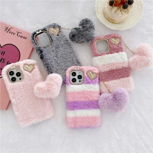 Designer Phone Case For S22 S21 FE S20 A51 A71 A21S A12 Note 10 20 A22 A42 A52 A72 fur fluffy warm and soft phone case M241209