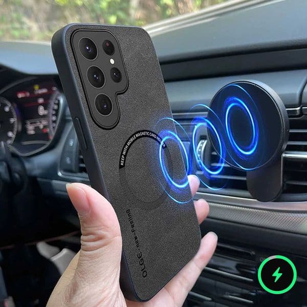 Designer Phone Case For Galaxy S24 Ultra S20 S21 S23 S22 Note 10 20 Plus S24Ultra Wireless Charging Cover with Magnetic Leather Shell M241209