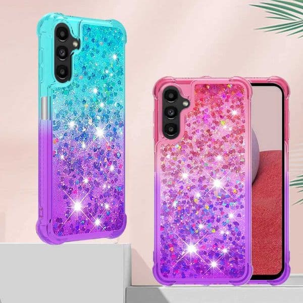 Designer Phone Case For Galaxy A04 A04E A14 A34 A54 A05 A15 A55 A24 A25 phone cases sparkling dynamic liquid Quicksand M241209