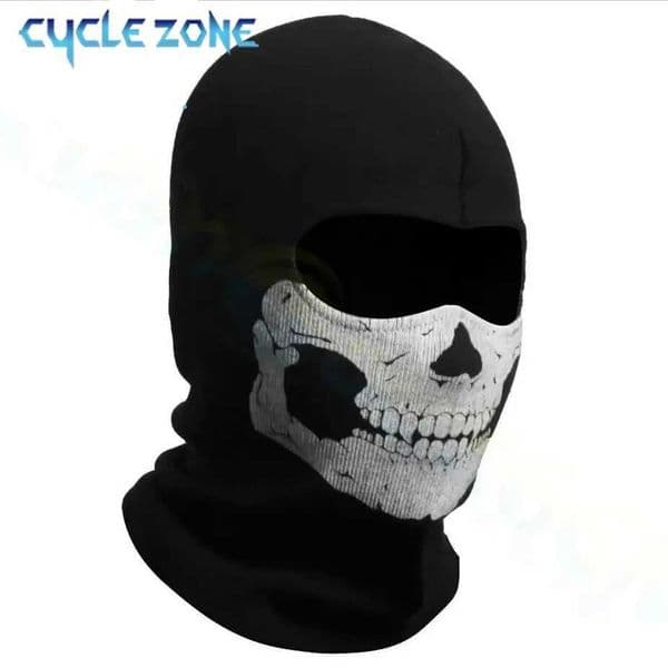 3pcsBicycle Balaclava Full Face Mask Skull Print Motorcycle Full Face Mask Windproof Skiing Head Neck Warmer Bicycle Helmet LinerXJ241209