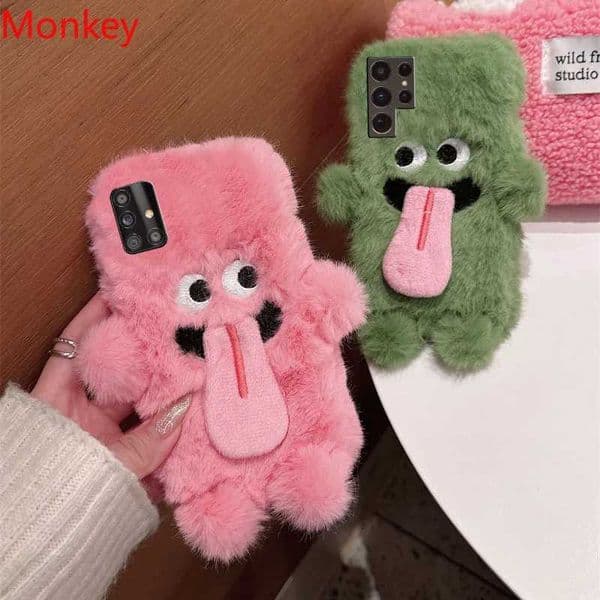 Designer Phone Case For Note10 S10 S9 S8 A15 A05 A10 A30S A50 A70 A31 A9 Warm plush soft fluffy silicone cover M241209