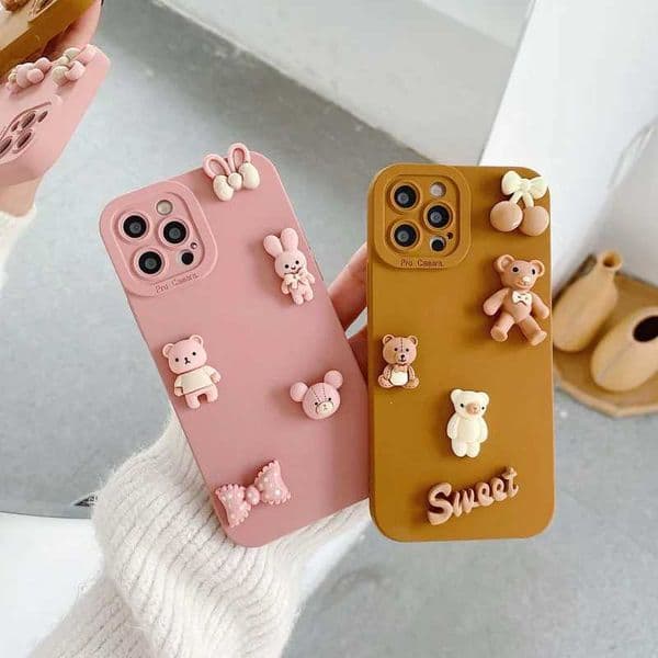 New Arrival 3D cartoon bear phone case suitable for S24 Ultra S23 Plus S22 S20 FE shockproof cover suitable for Galaxy S20 Ultra S22 Plus S23 FE Capa Z241209