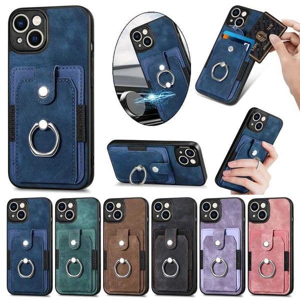 Suitable for Galaxy S8 S9 S10 S20 S21 FE S22 S23 Plus Ultra S10E wallet finger ring holder cover M241209