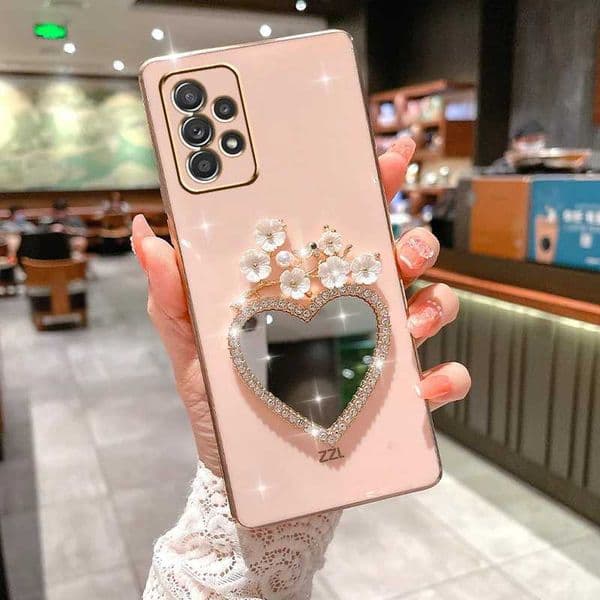 Hot Sale Designer Phone Case For A34 A54 A33 A53 A32 A33 A22 A13 4G 5G A12 A73 A25 A21 A21S A14 A70 A71 Plum Blossom Heart Mirror Cover T241209