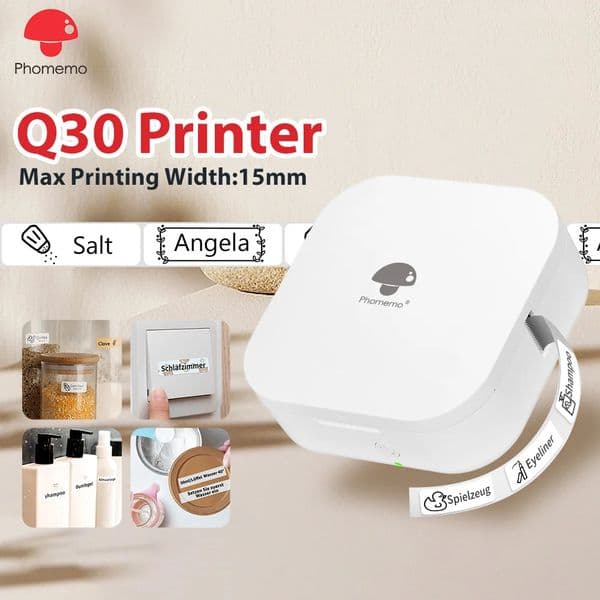 Phomemo Q30 Label Maker Mini Pocket Label Printer DIY Date Stickers Wireless Label Machine Various Label Papers 241206