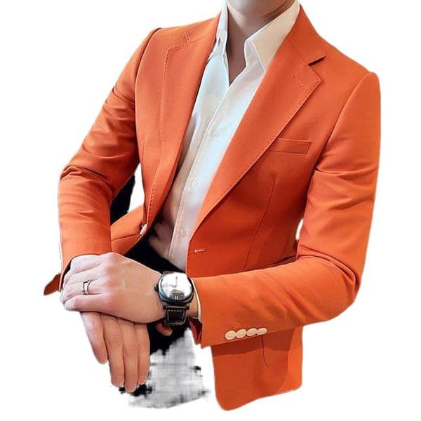 k757 Stylish Men's Long Sleeve Plaid Blazer - Ideal for Professional Look During Fall & Winter