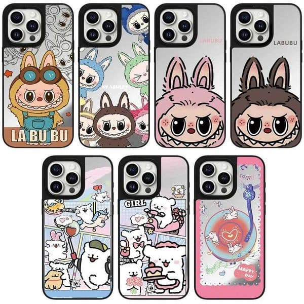 Hot Sale Cartoon Doll Puppy Mirror Magnetic Phone Case Cover for iPhone 11 12 13 14 15 16 Pro Max Case T241209