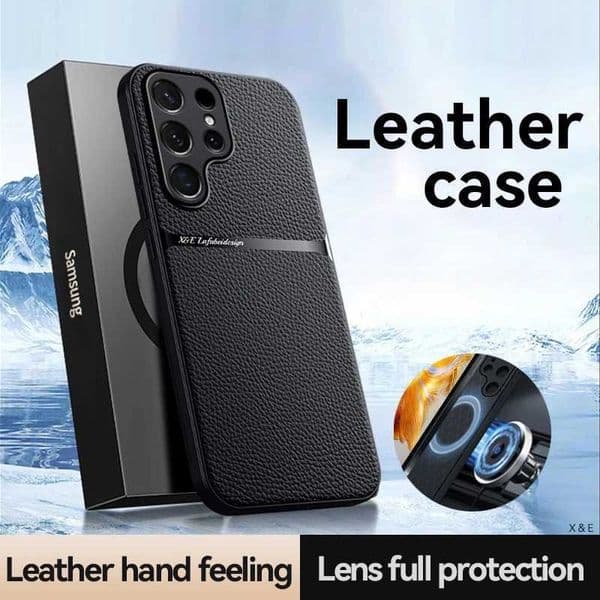 Leather magnetic shell with silicone soft cover for Galaxy S24 S23 S22 S21 Ultra Plus FE A52 A53 A55 A34 A35 A25 M34 M241209