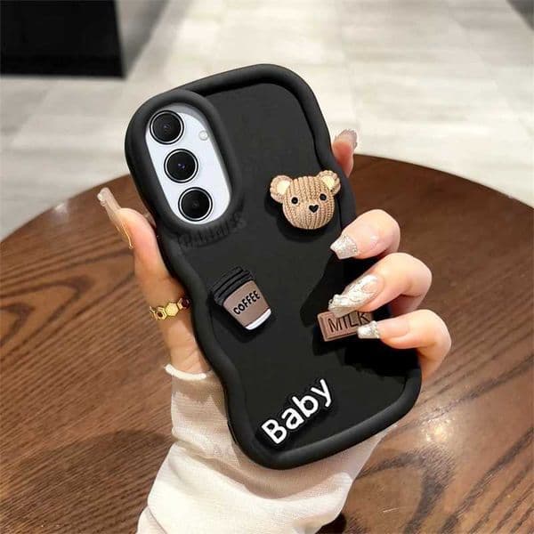 3D Bear Cute Cartoon Wave Silicone Shell for Galaxy A54 A14 A24 A55 A35 A15 A05s M14 M15 M55 Soft Cover S24 Plus M241209