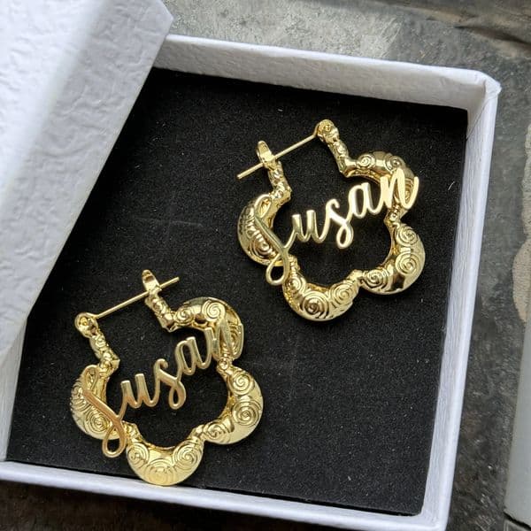 DUOYING Customized Earrings 30mm Flower Customized Letter Jewelry Cute Gift AA L260515