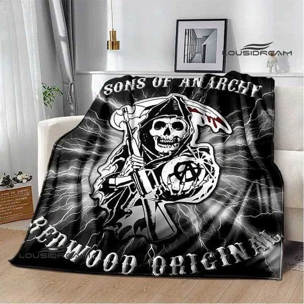 Sons of Anarchy Retro Printing blanket Children Warm Blanket Flange Soft and Comfortable Blankets picnic blanket Birthday GiftXJ241210