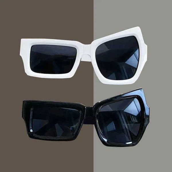 Fashionable Irregular Square Sunglasses Fun Party Asymmetric Sunglasses Mens Brand Designer Personalized Black Sunglasses W241210