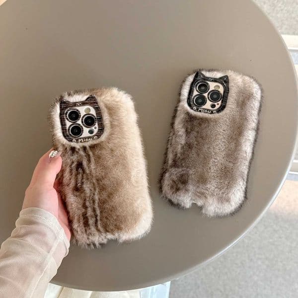 Hot Sale Suitable for iPhone 16 15 14 13 11 12 ProMax Plus shockproof and warm fur anti drip protective back cover T241209