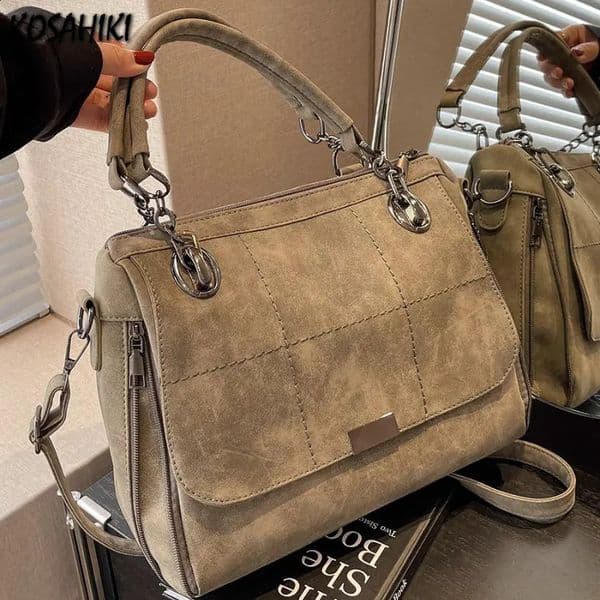 Fashionable Japanese Womens Handbag High Capacity Y2k Fashion Trend Shoulder Bag Fully Matched Matte Messenger Bag 241210