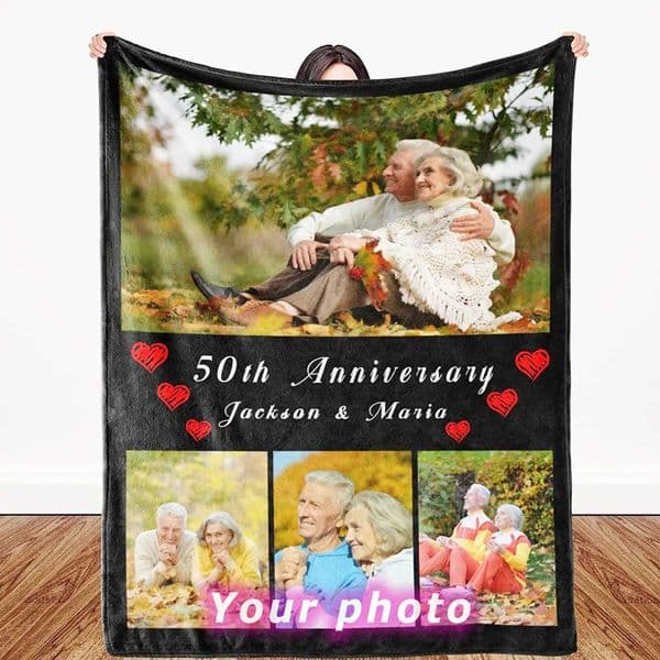 1pc Custom Blanket With Photo Text Personalized Blanket Custom Throw Blanket Custom Gift Blanket For Family FriendsXJ241210