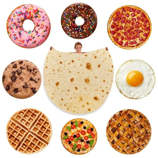 Soft Plush Food Blanket Burritos Corn Cake Blanket Bed Sofa Bed Sheet Decoration Portable Camping Picnic Winter Warm BlanketXJ241210