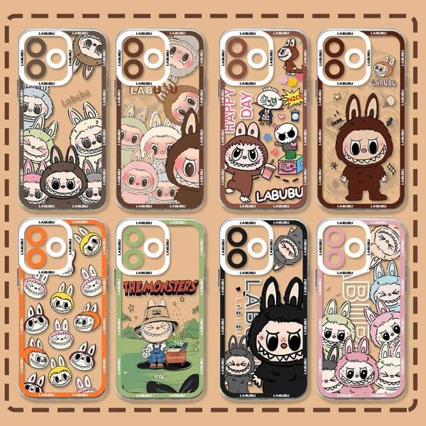 Hot Sale New Cute Doll LABUBU Phone Case Suitable for iPhone 16 15 14 13 12 11 Mini Pro Max X XR XSMax 7 8 Plus SE20 Transparent Cover T241209