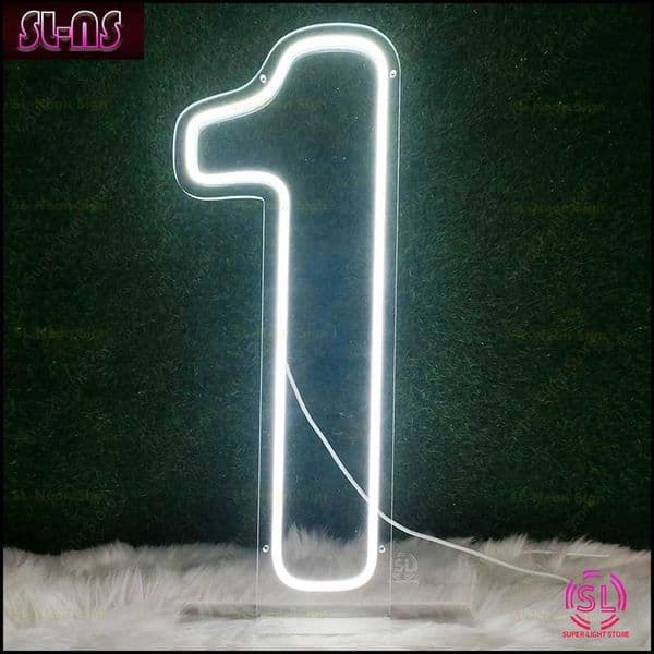 60cm LED No.1 Neon Birthday Sign Decoration Warm White Light Sign Used for Birthday Party Decoration No.1 Light Childrens Gift X241210