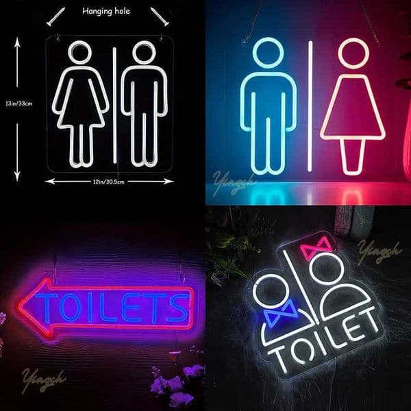 LED Toilet Neon Sign Customization WC Direction Neon Light Mens Digital Sign Decorative Light Bathroom Entrance Party Bar Game X241210