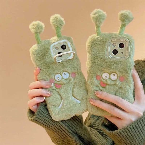 Hot Sale Plush Rabbit Plush Toy Soft Back Cover Suitable for iPhone 16 15 14 13 Pro Max 14 Plus 15 Plus Warm and Cute Plush Bracket Phone Case T241209
