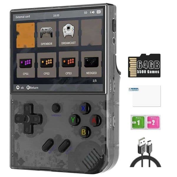 ANBERNIC RG35XX Plus Retro Video Handheld Game Console Linux System 3.5-inch IPS Screen Built in 3300mAh Battery 64G TF5500 Gaming M241210