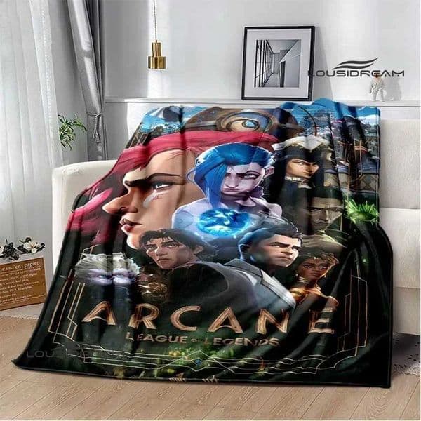 Arcane League of Legends Cartoon Printed blanket Flannel Warm blankets Soft and comfortable blanket bed linings Birthday GiftXJ241210