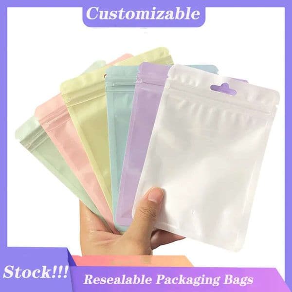 wholesale Wholesale 100Pcs Resealable Small Mylar Plastic With Clear Window For Candy Coffee Beans Tea Dried Wers Packaging Aluminum Foil Bags