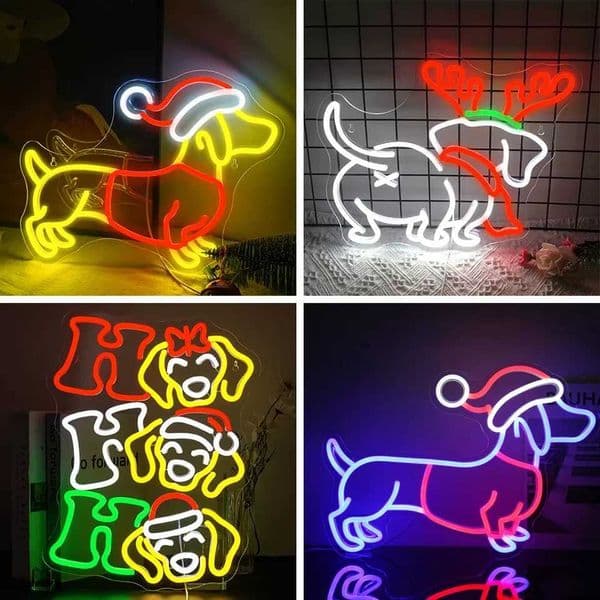 Dog neon signs Christmas hats neon lights Christmas party decorations wall mounted neon lights childrens bedrooms shops bars clubs Christmas X241210