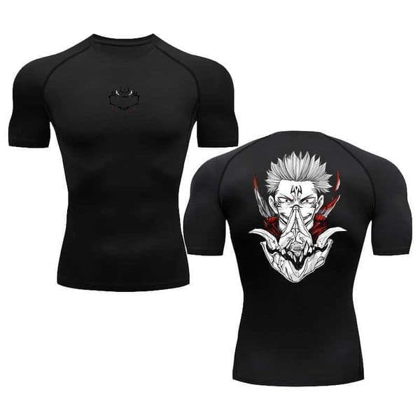Japanese anime graphic mens running compression gym long sleeved tight fitting sports T-shirt fitness mens jogging track suit W241210
