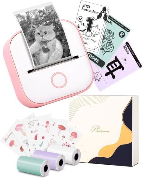 Portable mini wireless pocket printer self-adhesive sticker 241209