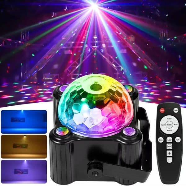 2024NEW DJ Party Laser Projector Disco Voice Controlled Red Green Blue Strobe Lights Club Family Holiday Christmas Lights