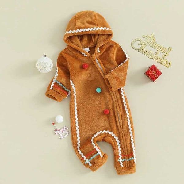 Baby toddler Santa Claus pajamas wool Christmas clothing hoodie baby boy girl M241211
