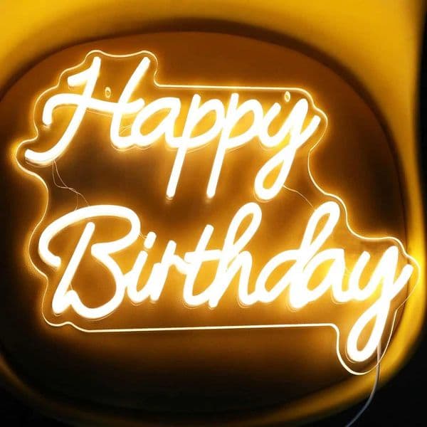 Happy Birthday Neon Sign USB Powered LED Neon Sign Used for Wall Decoration Bedroom Room Home Decoration Christmas Gifts X2412101