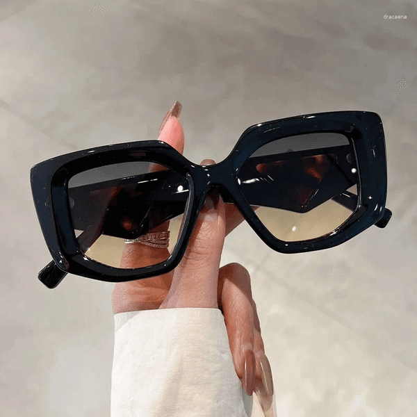 Sunglasses Vintage Brand Designer Polygon Women For Men 2024 Luxury Fashion Sun Glasses Trendy Punk Ladies Orange Big Shades
