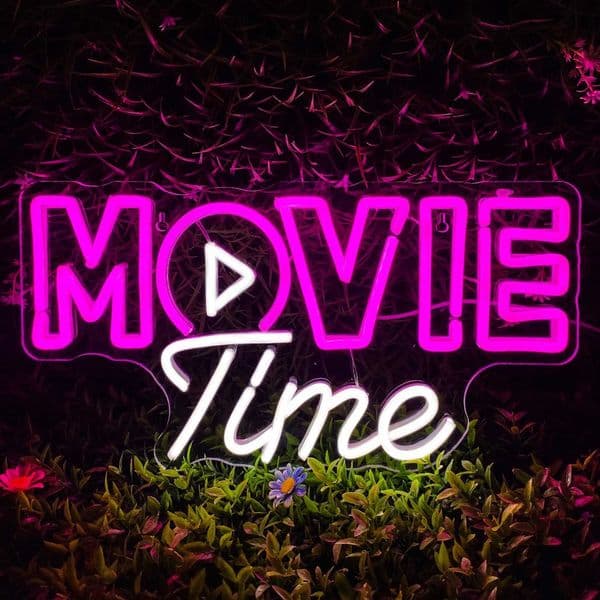 Movie time neon sign LED neon light for wall decoration dimmable USB neon light for movie room party decoration Movie person Cave boy gift X241210