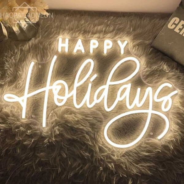 Happy Holiday Neon Lights LED Logo Holiday Party Neon Lights Wall Lights Decoration Coffee Bar Room Decoration Night Lights X241210
