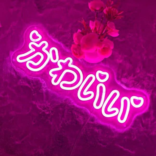 Kawaii Neon Light Japanese Word LED Home Birthday Party Light Room Wall Decoration Girl Gift 40 * 15cm Support Customization 11 Colors X241210