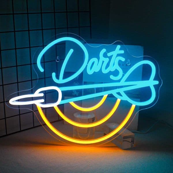 Darts neon sign game room Darts neon sign people cave bar party childrens room illuminated sign LED sign home art wall decoration X241210