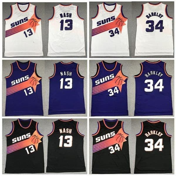 Steve Nash Charles Barkley Retro Basketball Jerseys Classic Stitched Jersey Hardwoods vintage embroidery Men