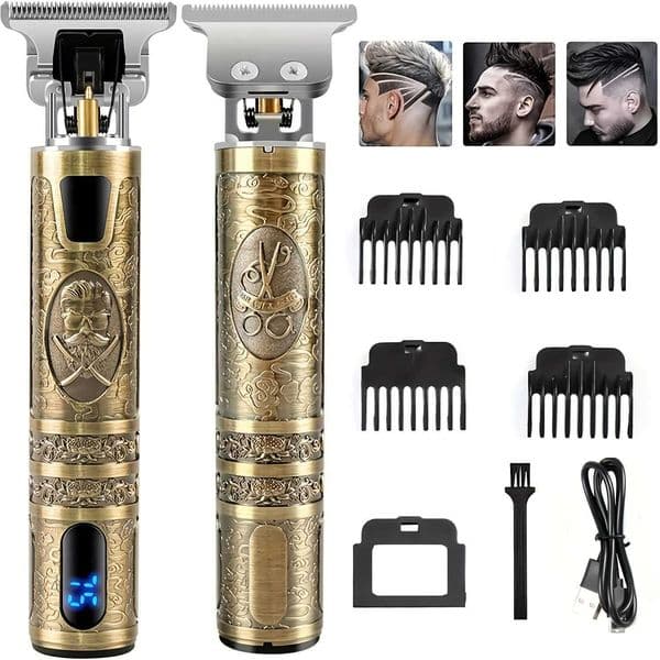 Electric hair clipper with LCD display screen oil head hair clipper beard trimmer rechargeable USB shaver M241212