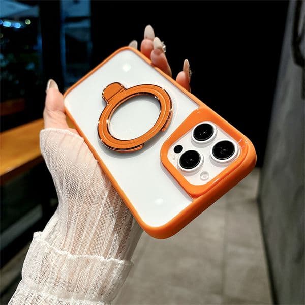 Magnetic Stand PC Frosted Cases For iphone 16 pro max case 15 14 Plus 13 12 Large Window Case Protective Cover Back Dender Armor Mobile Phone Shell With H260305