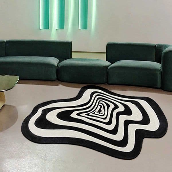 Irregular Carpet Living Room Bedroom Home Decoration Modern Rug Black White Floor Mat Entry Doormat Area Rugs Machine WashableXJ241211