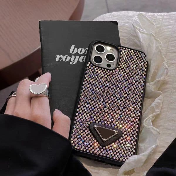 Bling Diamond Phone Case for Phone Air Pro Luxury Rhinestone Glitter Velvet Lining Back Cover Coque Funda Black Sparkle R251211