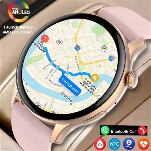Womens Smart Watch 466 * 466 AMOLED 1.43-inch HD Screen Always Display Time BT Call IP68 Waterproof Sports Smart Watch Mens T241213