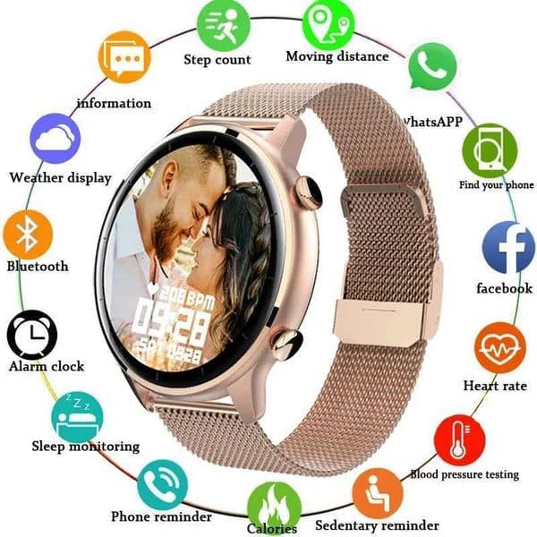 New Womens Smart Watch with Call Womens Smart Watch Blood Pressure Exercise Fitness Track Suitable for Android T241213